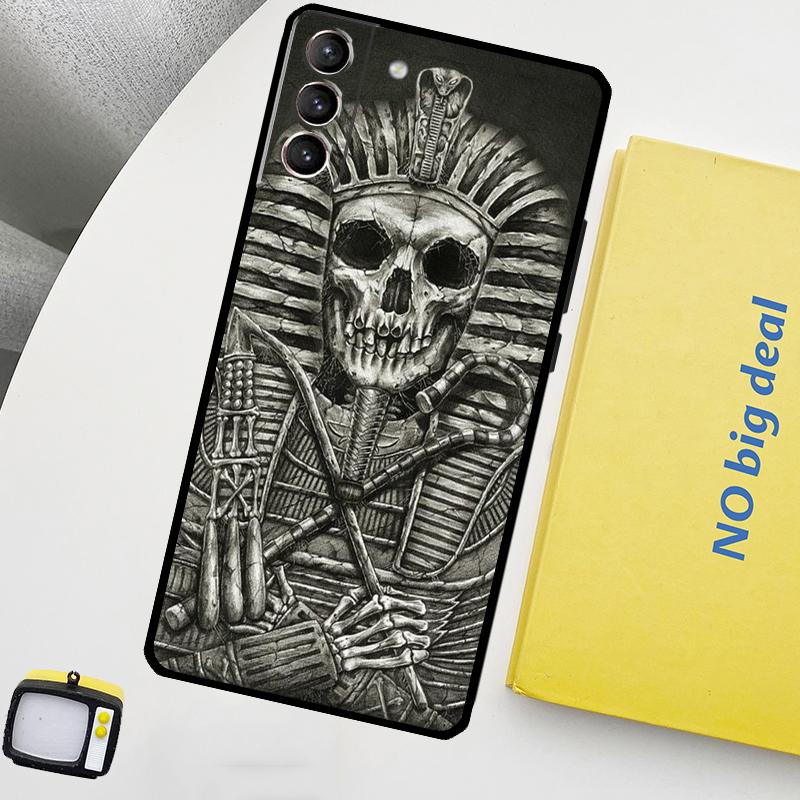 Ancient Egypt Pharaoh Phone Case For Samsung Galaxy S25 Ultra S21 S22 S23 S24 Ultra S9 S10 S20 Plus S25 FE Cover
