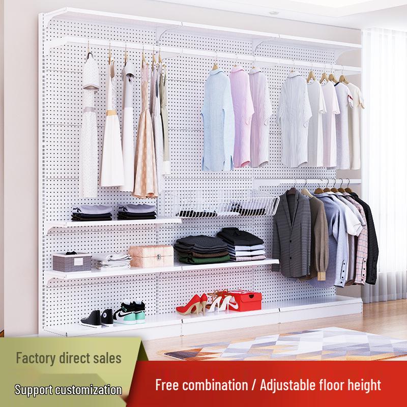 Internet Celebrity Clothing Rack: Open Wardrobe & Storage Cabinet for Home or Rental Spaces