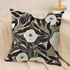 Floral Print Textile Retro Cushion Cover Silky Short Plush Invisible Zipper Dustproof Sofa Pillow Case for Home Decor