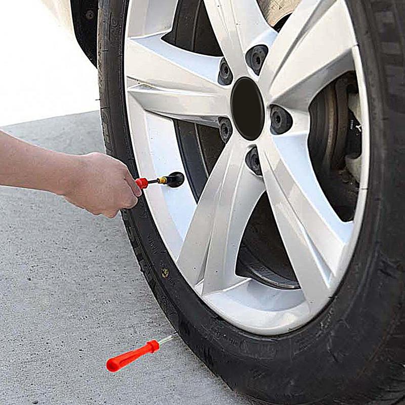 32 PCS Car Tire Repair Tool With Rubber Strips Tire Repair Needle Valve Core Tools Steel Spiral Needles Puncture Tire Repair KiT