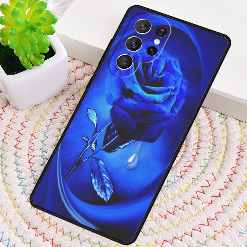 Blue Rose Flower Phone Case for Samsung Galaxy note 10 pro S26 Ultra S23 S24 FE S25 S21 S22 PLUS shockproof Cove