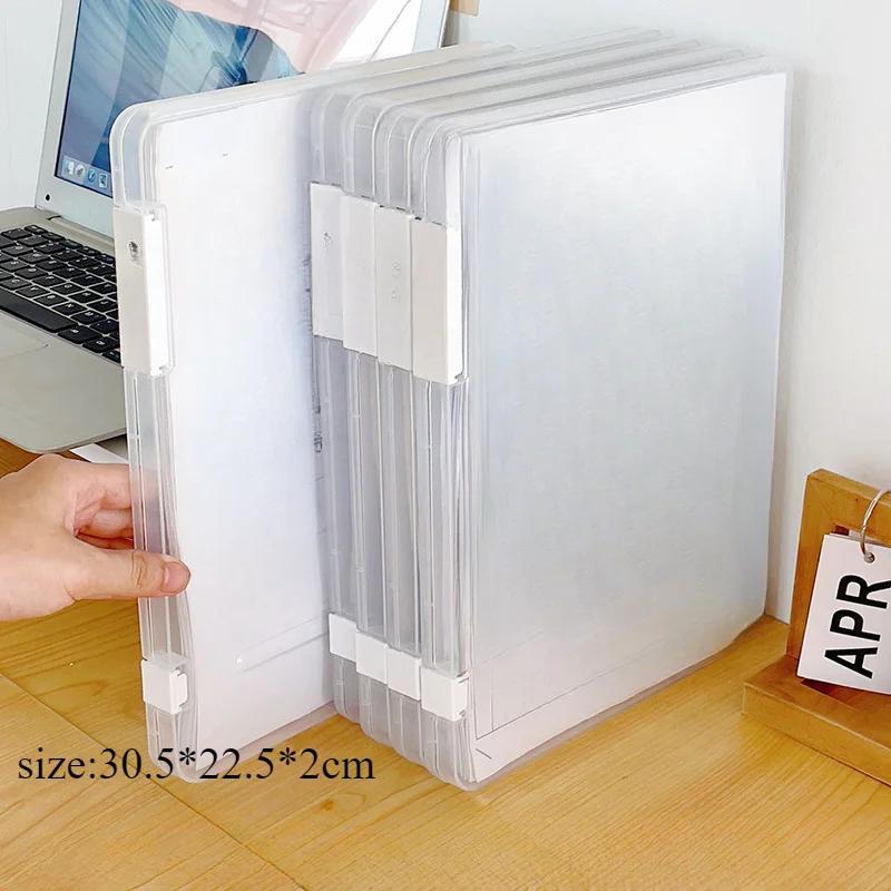 New Transparent A4 File Document Case Organizer Storage Box File Contract Classification Bills Sorting Office Supplies