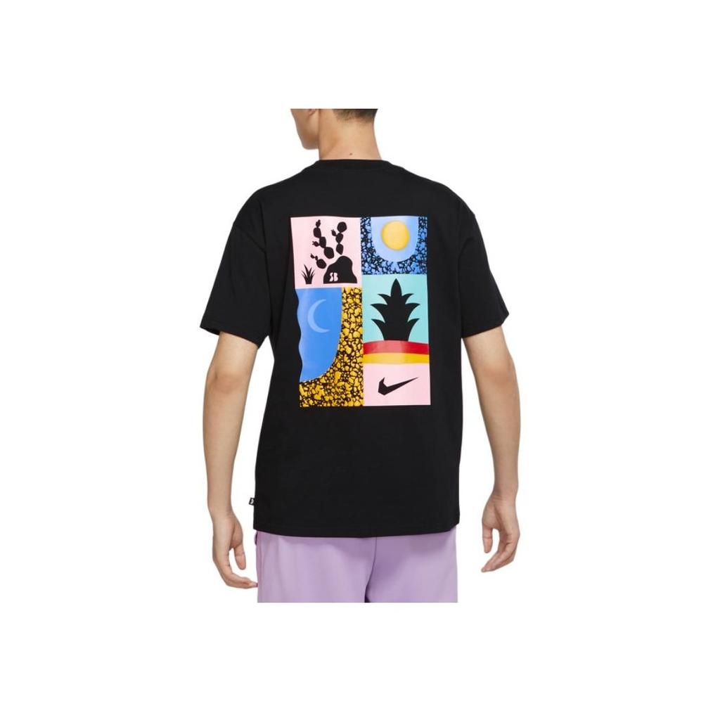 Nike Loose-Fit Logo Geometric Pattern Print Sports Short Sleeve T-Shirt Men Tops Black DQ1859-010