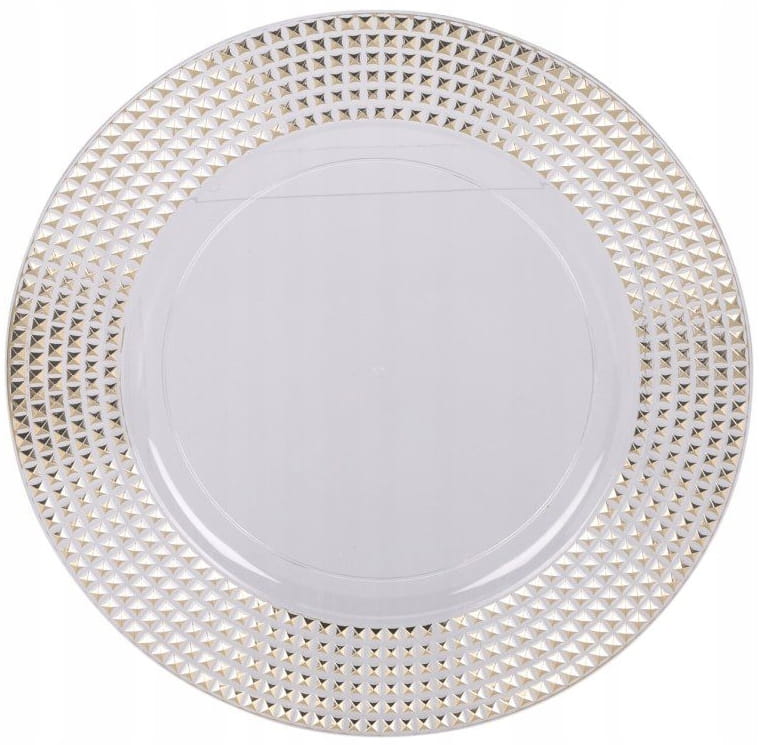 Serving Plate with Speckled Rim , Plastic