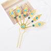 Alloy Peacocks Leaf Hair Stick Hairpieces with Rhinestones Thai Ethnic Hair Ornament Daily Hairstyle Embellishment