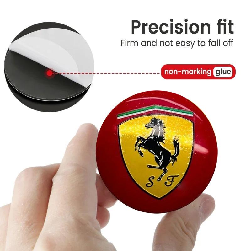 New 4PCS/Set For Ferrari Horse Donkey Badge Emblem Car Wheel Hub Center Cap Rim Cover Decoration Stickers Accessories HS6