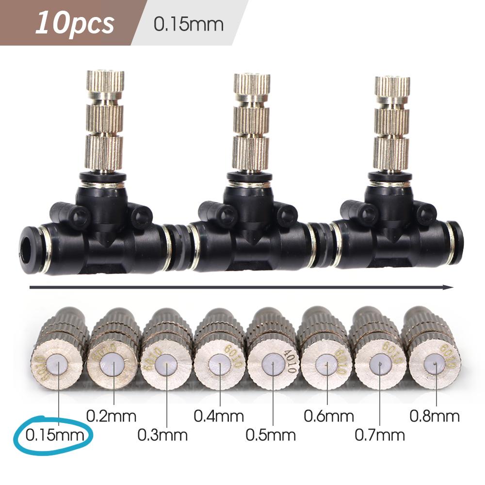 

0.15-0.8мм Тройниковые Форсунки Туманообразования Низкого Давления Садовое Орошение Распылители Атомизации Встроенный Сетчатый Фильтр Быстрая Вставка Зажим