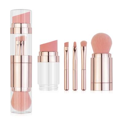 5 in 1 Tragbare Make-up-Pinsel Einziehbare Foundation Augenbrauen Lippen Lidschatten Puder Kosmetikset Make-up-Pinsel Werkzeuge