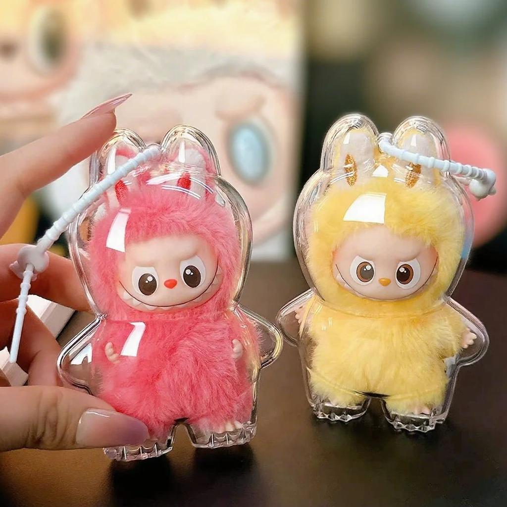 Transparent Shell For Labubu Mini Dustproof Protective Case for Labubu V4 The Monster Pin for Love Series Plush Doll Accessories