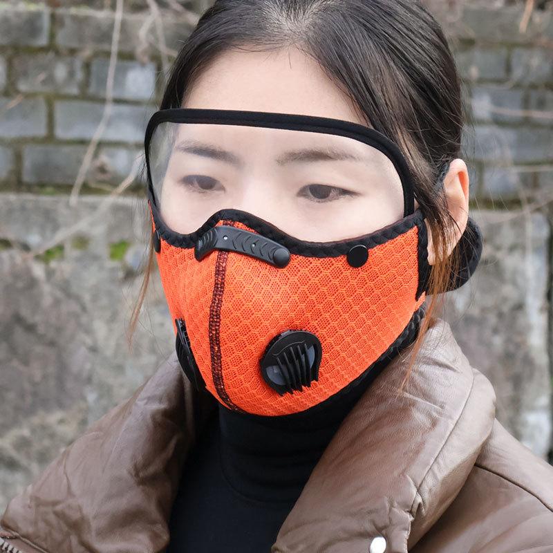 

Sports Outdoor Mask Running Electric Bicycle Mask Dust Wind and Haze Prevention Mask with Breathing Valve оранжевый