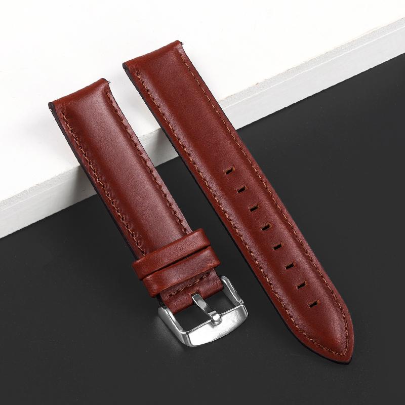 Genuine Calfskin Leather Watch Band 18mm 20mm 22mm Strap Quick Release Bracelet Vintage Thick Cowhide Replacement Wristband Belt