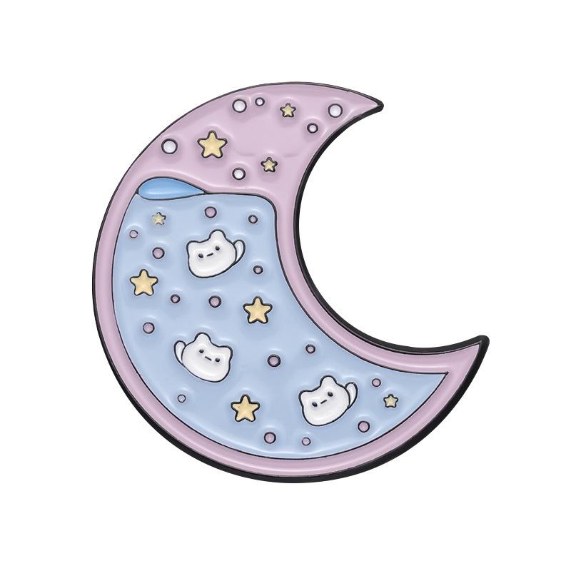 Little Rabbit Planet Moon Bottle Star Enamel Brooches Pin Glasses Sunglasses Frame Openwork Scissor Aircraft Badge Clothing Acce