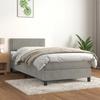 Exclusive House - Slatted Bed Base and Mattress Light Grey 80x200 Cm Velvet