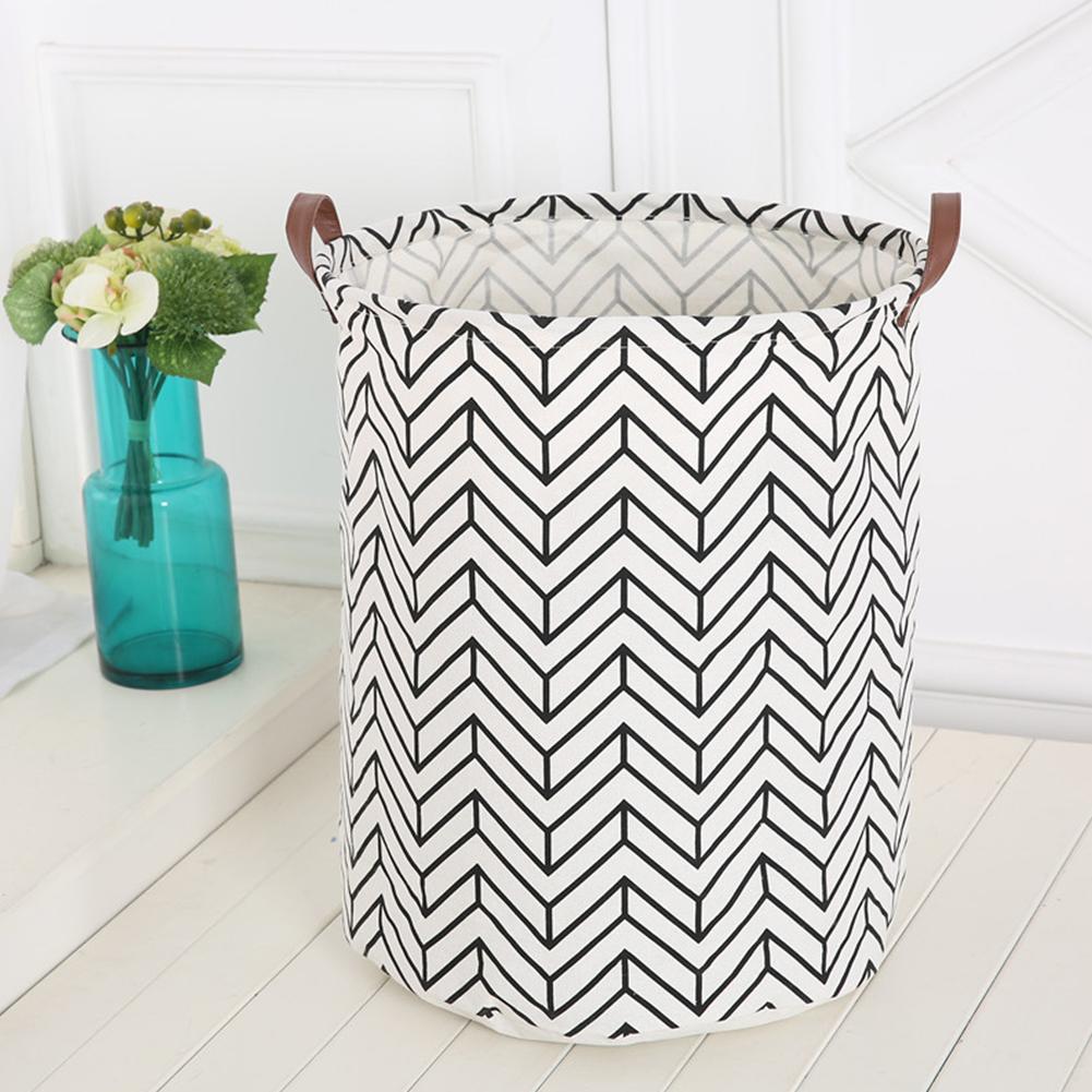 Large Capacity Canvas Standing Storage Bag Simple Laundry Toy Organizer with Handle