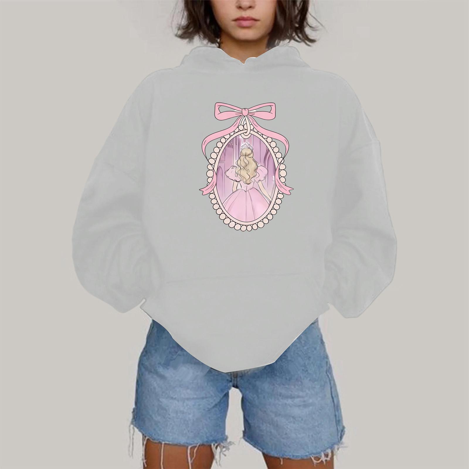 

Женская модная повседневная толстовка с капюшоном, длинным рукавом и принтом XXL белый