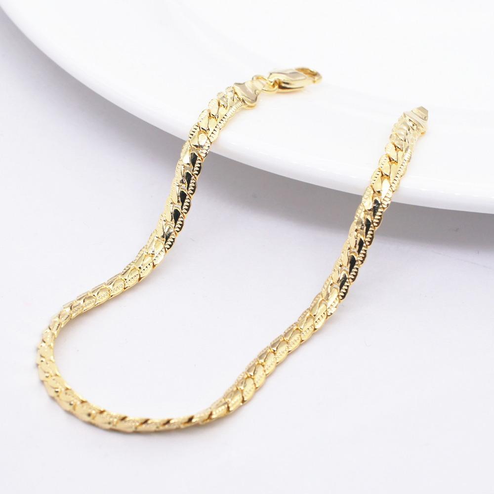 Fashion 18K Gold Plated DIY Bracelet 5M Side Hand Chain Jewelry for Women