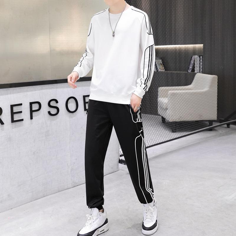 Plus Size Men's Spring/Fall Casual Sports Set: Hoodie & Long Pants for Outdoor Wear