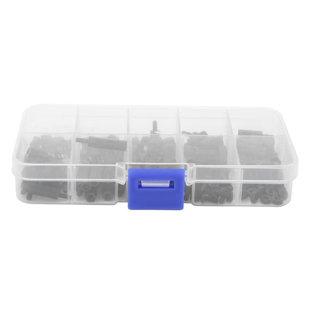 

Комплект из 140 нейлоновых винтов M2.5 с круглыми крестообразными гайками и стойкой(черный )