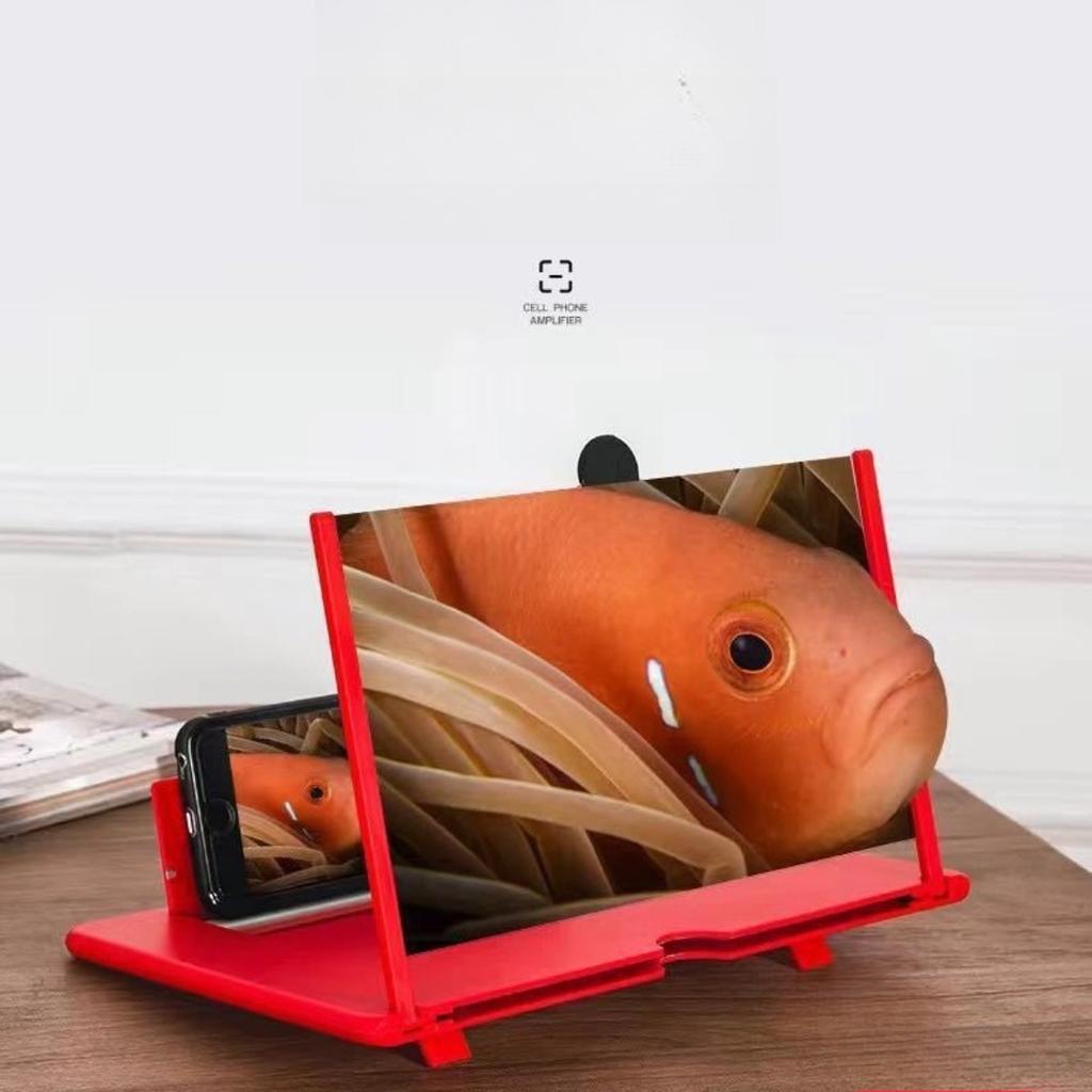 10-12 Inch Smartphone Screen Magnifier, HD Fresnel Lens Portable Movie Viewer with Stand, 3D Theater Experience for iPhone Android Phones
