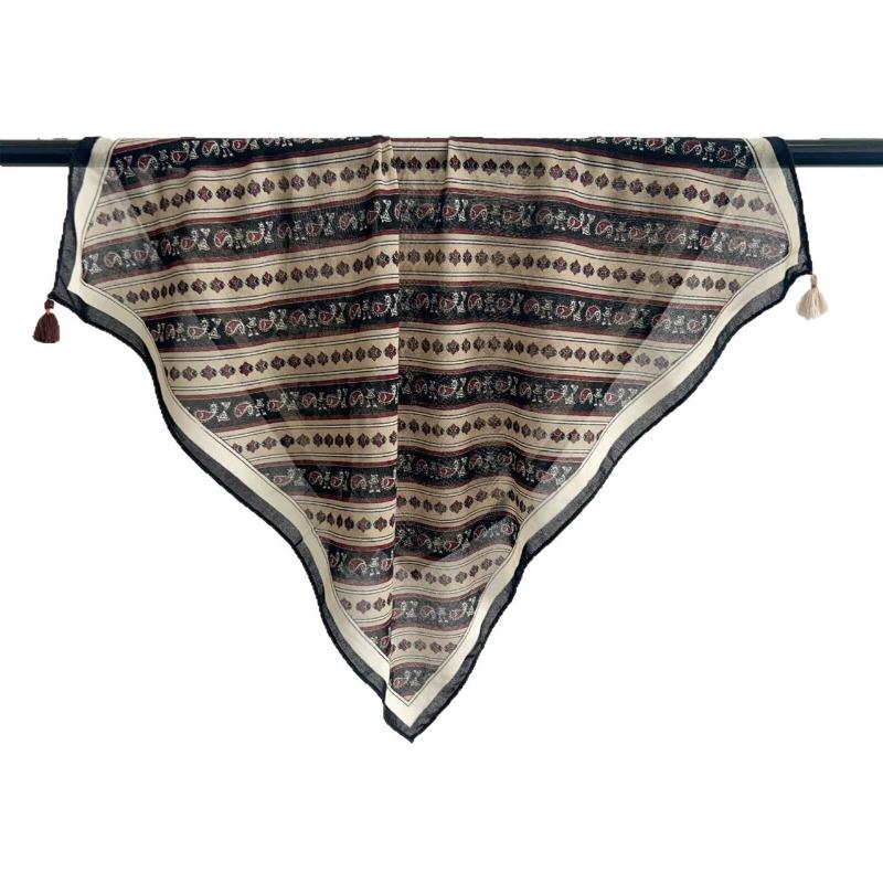 Women Luxury Old Money Style Tassel Decorated Square Neck Scarf For Daily Commute