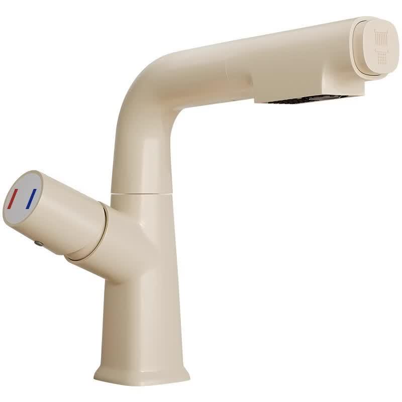 Light Luxury Grey Liftable Pull-Out Basin Faucet