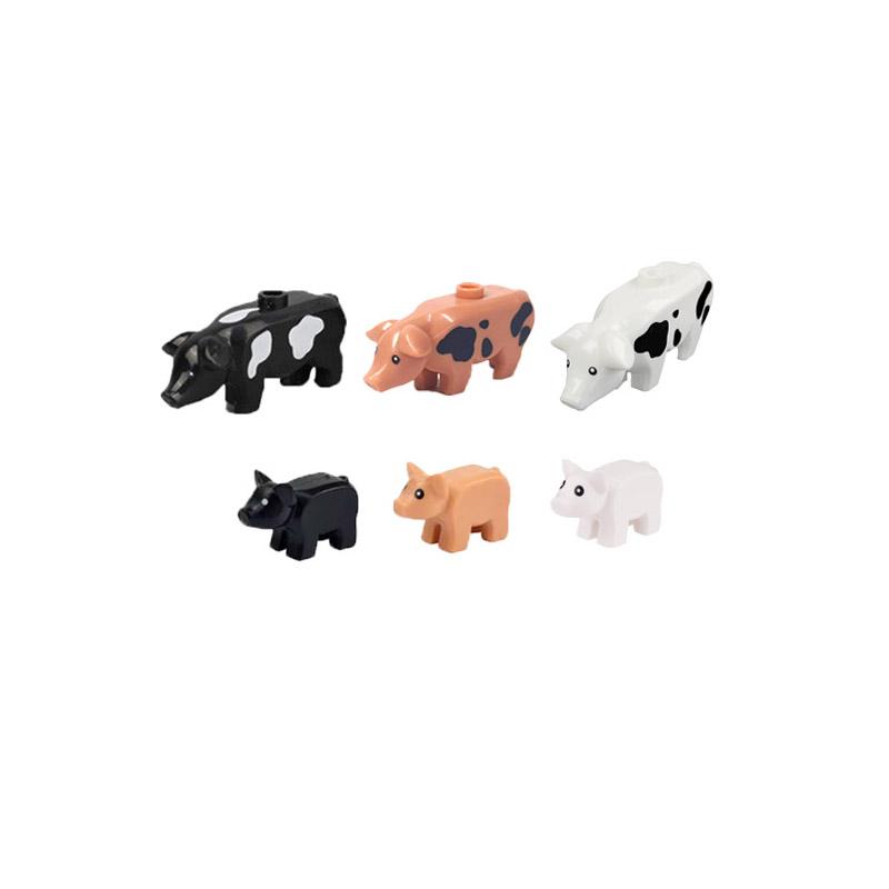 MOC Urban Zoo Model Farm Scene Building Block Accessories Owl Sheep Wolf Pig Flamingo Elephant Camel Children Brick Toy Gift R69