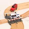 Road Train Set Wooden Track Accessories Toy Double Layer Compatible Electric Car Wood Track Kids Game Toy