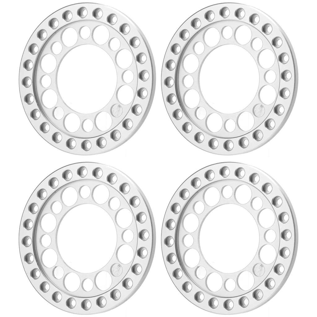 4pcs RC Wheel Rim Ring Beadlock Wheel Rim Replacement Ring for Axial SCX10 90046 for Traxxas TRX4 1 10 RC Car Silver
