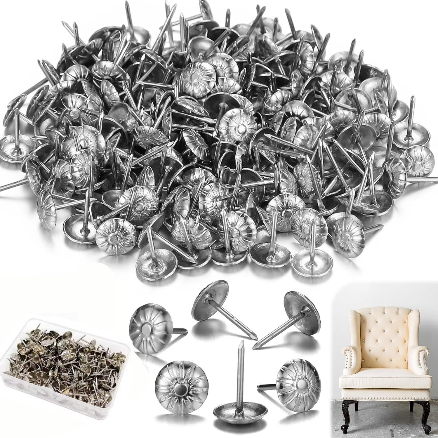 

100pcs Diameter 11mm Wooden Jewelry Gift Wine Case Box Sofa Decorative Tack Stud Upholstery Tacks Nail Pushpin Doornail Box Pack срібний