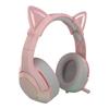 Gaming-Headset mit niedlichen Katzenohren, RGB-verstellbarem Kopfbügel, abnehmbaren kabelgebundenen Kopfhörern mit Mikrofon für Mädchen