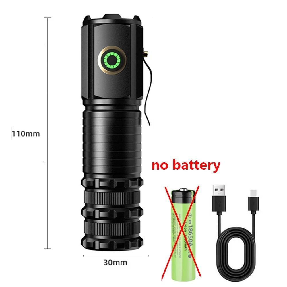 10000LM Mini Flashlight Powerful Type-C Rechargeable 10000LM Lamp with Tail Magnet Lantern Strong Light Long-range Flashlight
