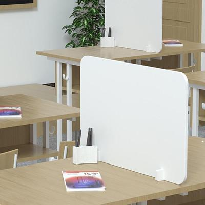 Desk Divider Panel with Clamps for Computer Workspaces Freestanding Shield