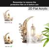 Acrylic Ramadan Crescent Moon Floral Lantern Suncatcher Stained Glass Effect Window Hanging Ornament Muslim Holiday Gifts