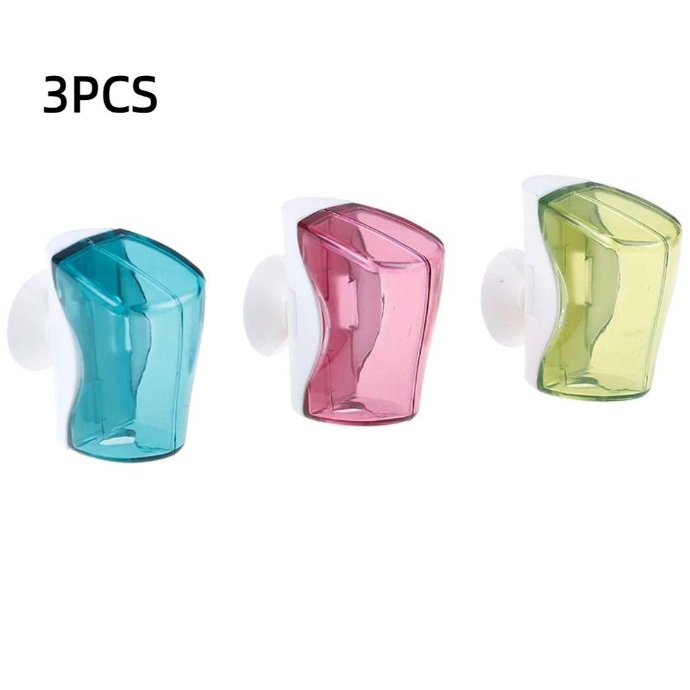 3PCS Dustproof Toothbrush Holder with Suction Cup Toothbrush Protector Cover  Hotel