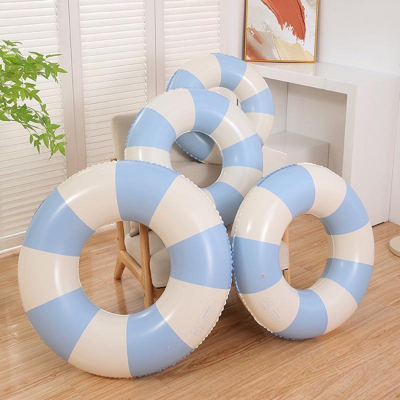 Thickened Retro Stripe Swim Ring for 3-6 Year Olds - Armpit Inflatable Float Lifebuoy