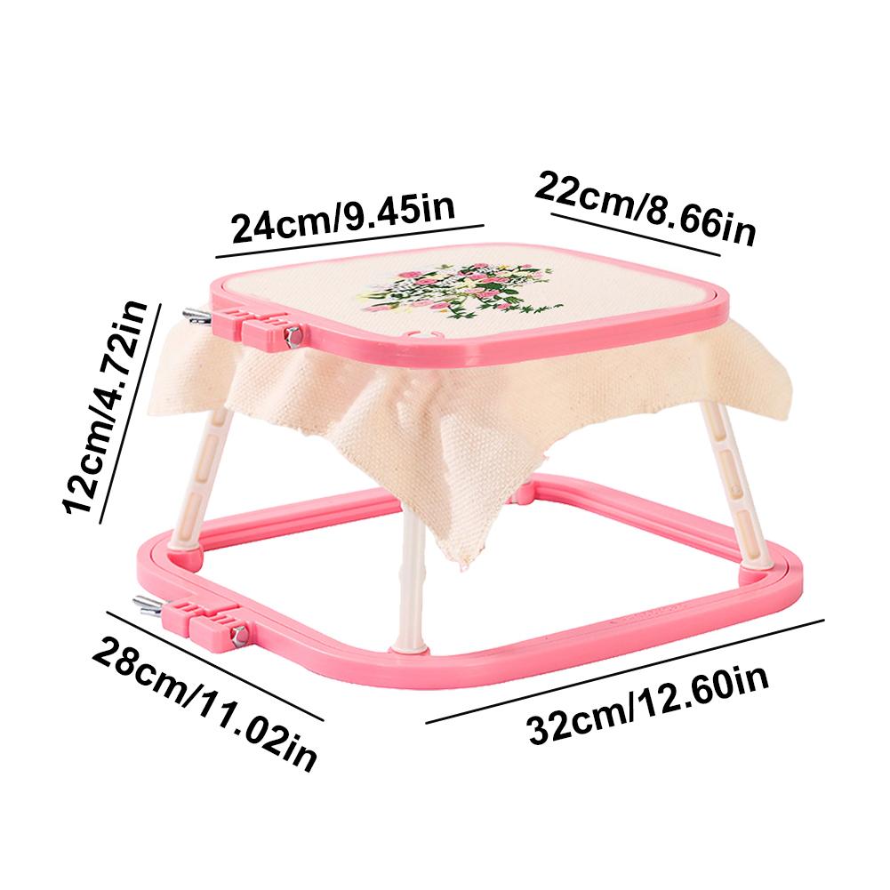 Cross Stitch Rack Multifunctional Double Layer Embroidery Frame Removable 2 Tier Square Embroidery Hoop for DIY Sewing Craft