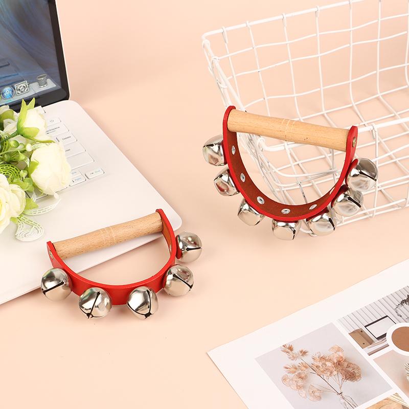 Handbell Hand Bells With 5Pcs/7Pcs Jingle Bells Wood Handle Musical Instrument Bell Toy Gift For School Music Class Home Daycare