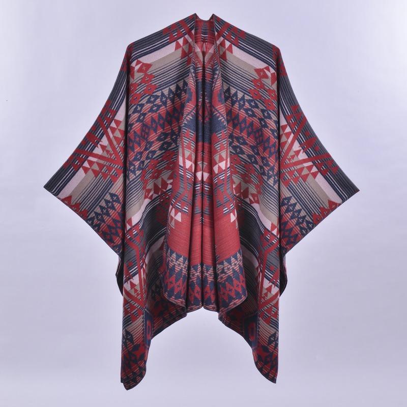 Doppelseitiger Damen Cape Schal einfach vier Jahreszeiten Imitat Kaschmir Schal Stola klimatisierter Raum warm draußen