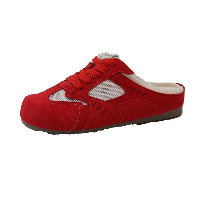 Retro Dexun Shoes 2025 Spring New Versatile Candy Color Lazy One Pedal Flat Baotou Slippers Casual