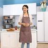 Sleeve Long Length Home Apron Vertical Stripes Waterproof Restaurant Kitchen