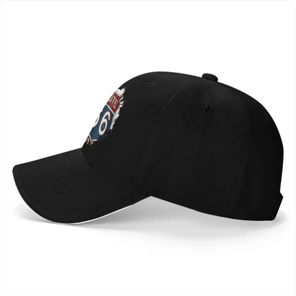 Pure Color Dad Hats Road Sign Art Casual Hat Sun Visor Caps U S Route 66 Peaked Cap