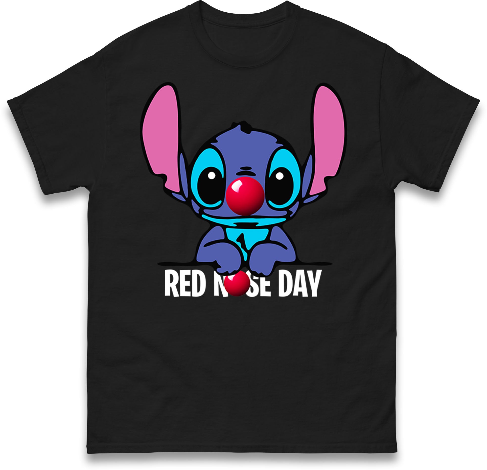 Cute Stitch Red Nose Day Mens T Shirt Womens Tops Tees M