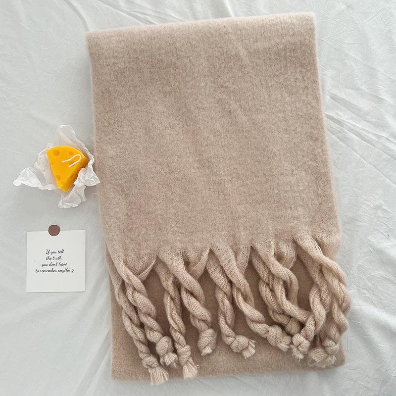 New Imitation Cashmere Women Scarf Winter Solid Warm Scarve Pashmina Tassel Mujer Female Foulard Bufanda Long Thick Wrap Shawl