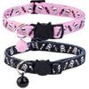 BoomBone Skull Cat Collar Breakaway with Bell,Pack of 2 Safe Halloween Puppy Collars