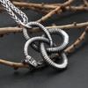 Punk Hip Hop Ouroboros Snake Pendant Men's 316L Stainless Steel Gothic Biker Vikings Animal Necklace Party Jewelry Dropshipping