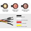 Retro Bullet LED Turn Signal Light Brake Lamp for Motorcycle Black Chrome Running Blink Light for Harley Chopper Cruiser Bobber