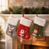 Vintage Christmas Stocking Plush Cuff Hanging Ornament Fashion Santa Gift Bags  Holiday Decorations