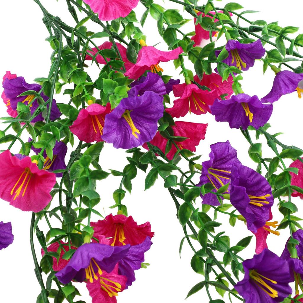 1PCS Artificial Fake Morning Glory Hanging Flowers Lifelike Outdoor Decor Garden Wall Hanging Plants Wedding Decoration