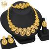 Oro 24K Dubai Collana Orecchini Bracciale Anello Sposa India Nigeria Medio Oriente Set Collana 2026