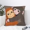 Monkey Punch Baby Schattige Grafische Kussensloop Comfortabele Kussenhoes Kawaii Kussensloop Voor Bank Woondecoratie